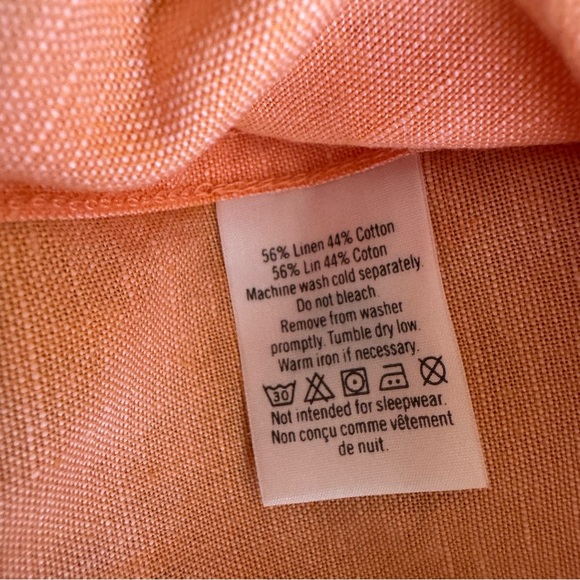 Janie and Jack Tangerine Linen Dress Shirt Oxford Roll Cuff Baby Boy 6-12M NWT - Picture 6 of 6